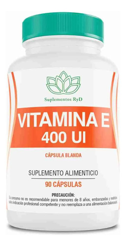 Vitamina E Natural 90 Softgels 400 Ui D-alfa Tocoferol