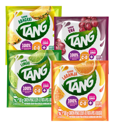 Suco Tang Em Pó 18g Pack C/4 Sabores - 1 De Cada Wxz