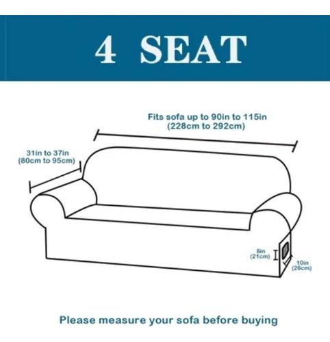 Funda Calce Perfecto Para Sillon 4 Cuerpos Tela Texturizada