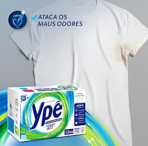 Sabão Lava Roupas Em Pó Ypê Power Act 1,6kg