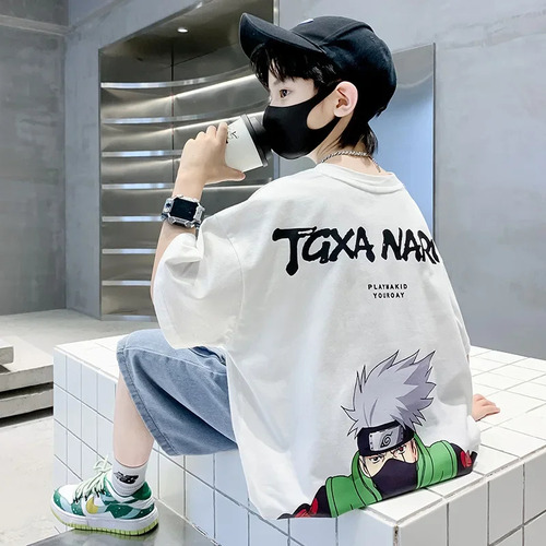 Camiseta Casual Con Estampado De Dibujos Animados De Verano
