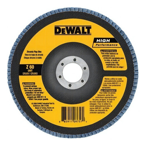 Disco Flap 7x7/8 G120 Dewalt Cor Amarelo