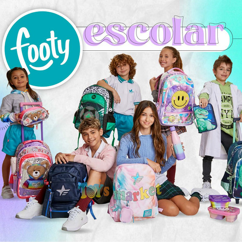 Mochila 18 Con Carro Carrito Y Luces Led Footy