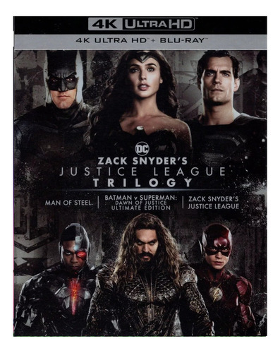 Liga De La Justicia Trilogia Zack Snyder Boxset 4k +blu-ray 