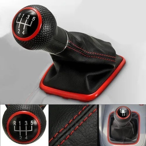 Perilla De Jetta A4 Clásico Con Funda Piel/base Negro Rojo