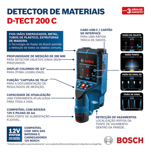 Detector E Scanner De Parede D-tect 200 C Bosch