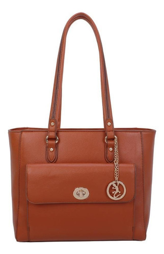 Bolsa Tote Bolso E Fecho Fellipe Krein Aw22 - Caramelo