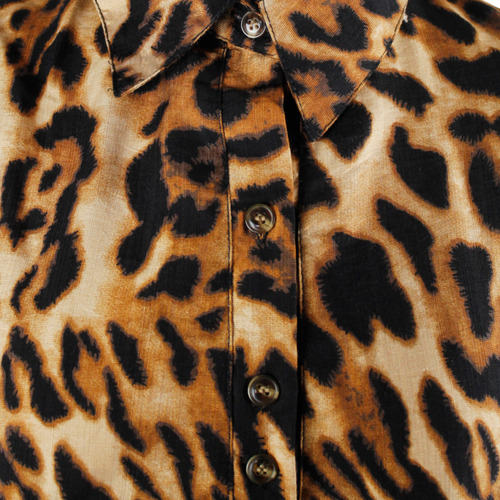 Poli Vestido Lino Prada Mujer Casual Leopardo