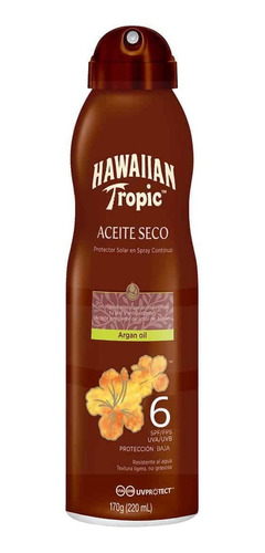 Bronceador Hawaiian Tropic Argan Oil Spray 6 Spf 220ml