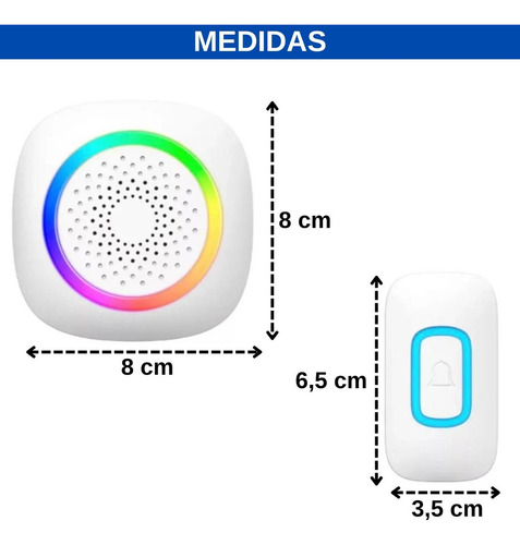Campainha Residencial Sem Fio Wireless Longo Alcance 300m