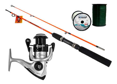 Combo Pesca Kayak Variada Reel Frontal + Caña 1.35m + Nylon