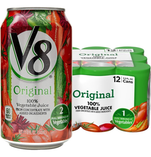 12x Suco De Vegetais Original V8 340ml