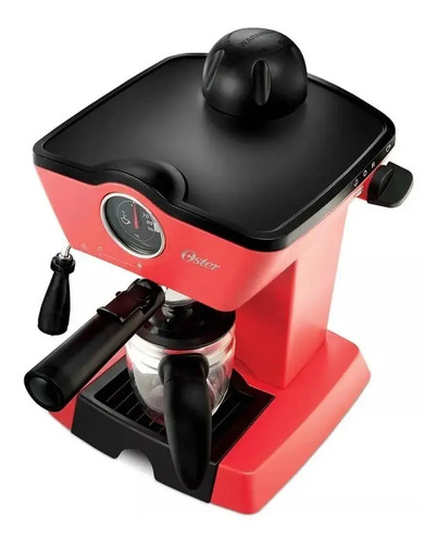 CAFETERA A VAPOR PARA EXPRESSO Y CAPPUCCINO ROJA