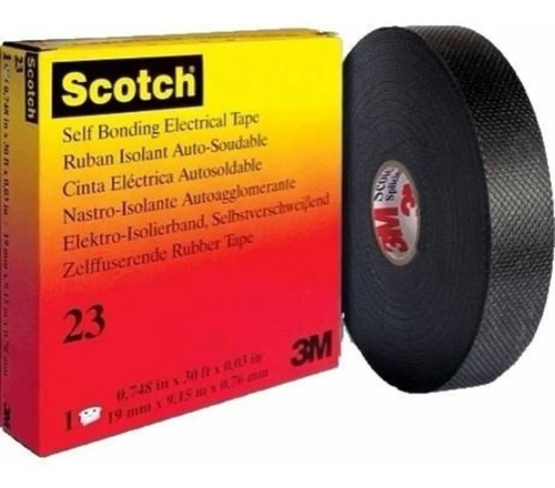Cinta Scotch 3m Vulcanizable 23 Cinta Eléctrica (3 Piezas). Negro