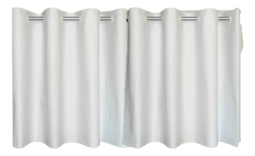 Cortina Para Pia De Cozinha/ Balcão Blackout Preta 1,40x0,80 Cor Branco