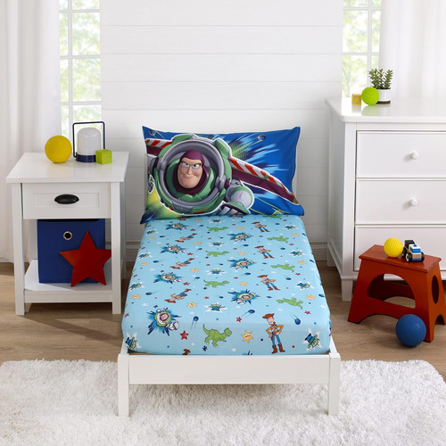 Disney Toy Story Power Up - Juego De Sábanas Bajeras Y Funda