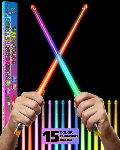 Baquetas Com Iluminação Led, Baquetas De 15 Cores