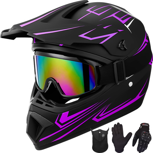 Yesmotor Casco De Motocross Para Ninos Y Jovenes, De Cara Co