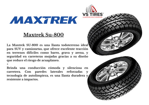 Llanta Lt265/70r17-10c 121/118s Maxtrek Su-800 Auto Capas 10