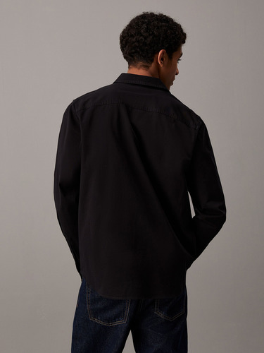 Camisa Con Etiqueta Tejida Negro Calvin Klein