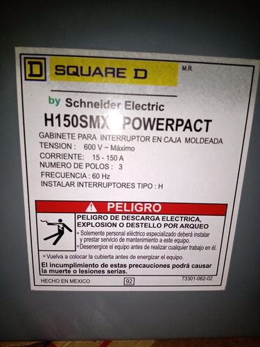 Inyerruptor Squared 125 Amp. Hdl36125 Gabinete H150smx