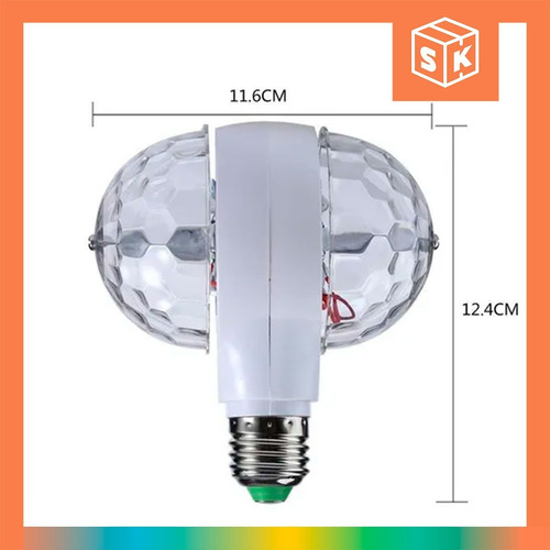 Lampara Giratoria Led Doble De Colores Rgb Rotating Lamp