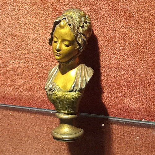 Figura Antigua Estatuilla De Bronce Firmado Sello Lacre (Usado)