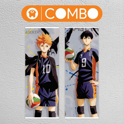 Imagen 1 de 5 de Lona Haikyuu Hinata Y Kageyama Combo - Animeras