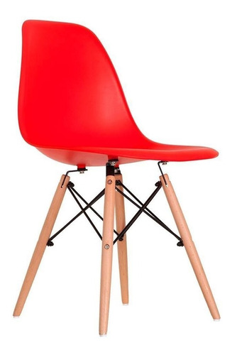 Cadeira de jantar Empório Tiffany Eames DSW Madera, estrutura de cor  vermelho, 1 unidade