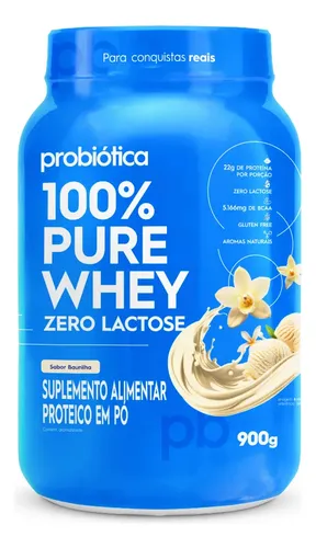 Suplemento Em Pó Probiótica Sem Lactose 100% Pure Whey Protein Sa...