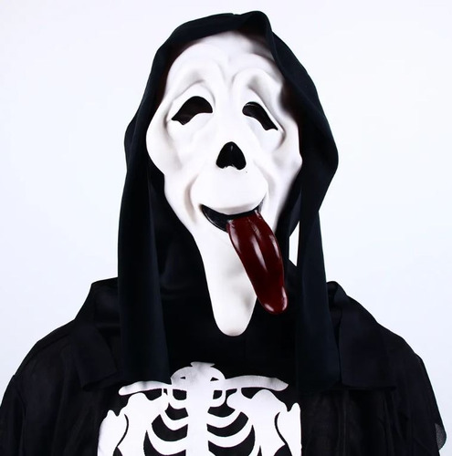 Máscara Scream Ghost Face De Látex Halloween Lengua Cosplay