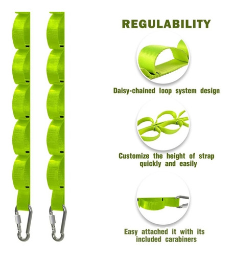 Imagen 3 de 5 de Kit De Correas Ajustables Para Columpios Y Camping