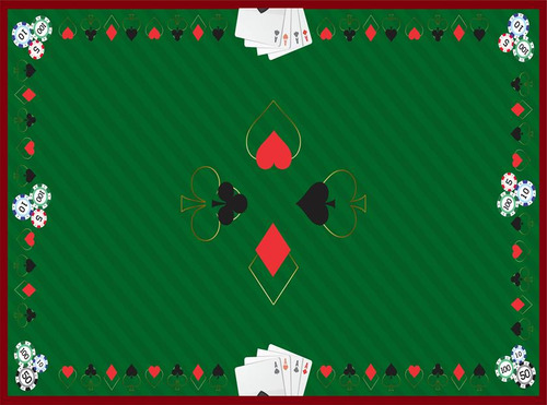 Toalha De Mesa Oxford Retangular Poker Listrada Verde
