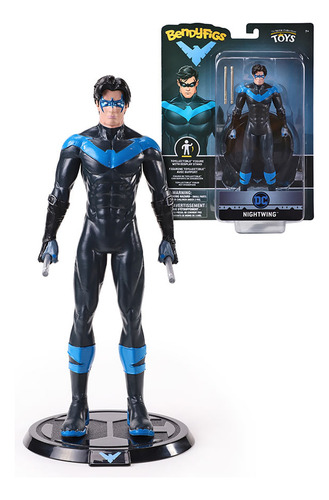 Figura Nightwing Dc Comics Bendyfigs Coleccionable Base Toyz