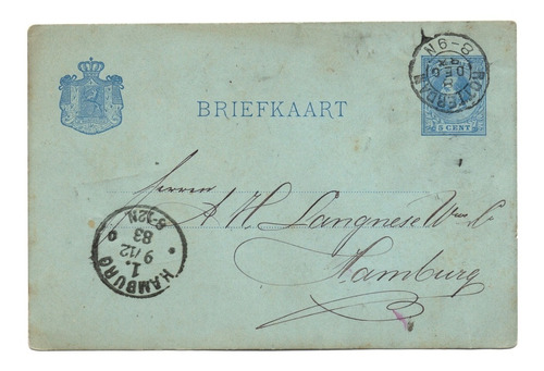 Postal Antigua De Holanda 1883