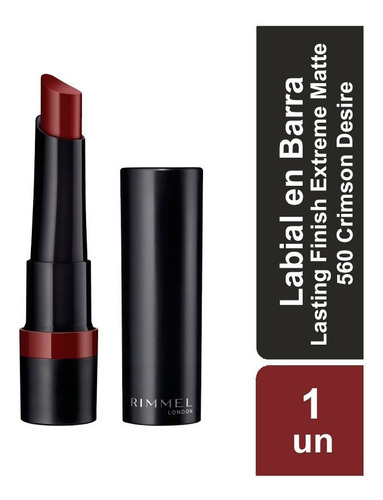 Imagen 1 de 5 de Labial En Barra Rimmel Lasting Finish Extreme Matte Lipstick