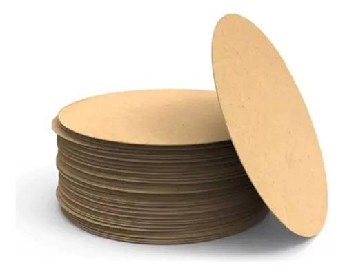 100 Bolachas 4x4 - Mdf Crú - Círculos Aplique Sousplast Mdf