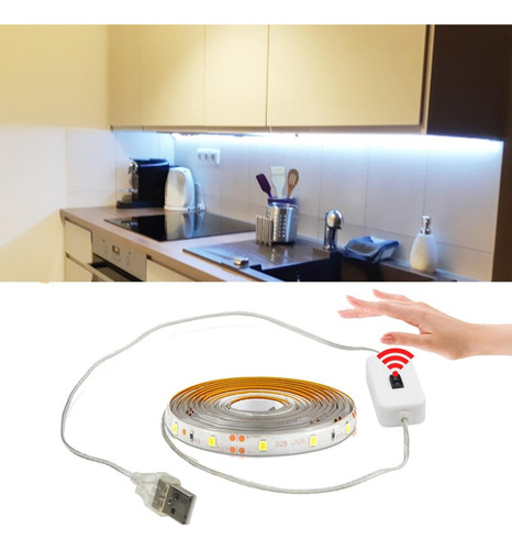 Tira Luz Led Impermeable Con Sensor Para Cocina Baño Armario