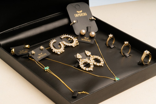 Kit Semijoias De Luxo Folheadas À Ouro 18k - Alto Padrão
