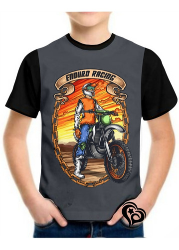 Camiseta Motocross Masculina Infantil Trilha Enduro Blusa