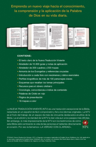 Imagen 3 de 5 de Biblia Estudio Diario Vivir Ntv Tamaño Personal Color Verde