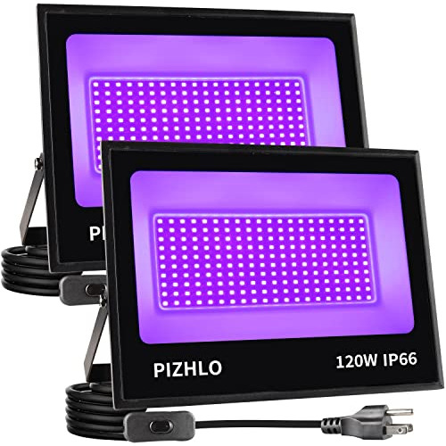 Pack De 2 Luces Negras Led De 120w, Luz De Foco Ultravi...