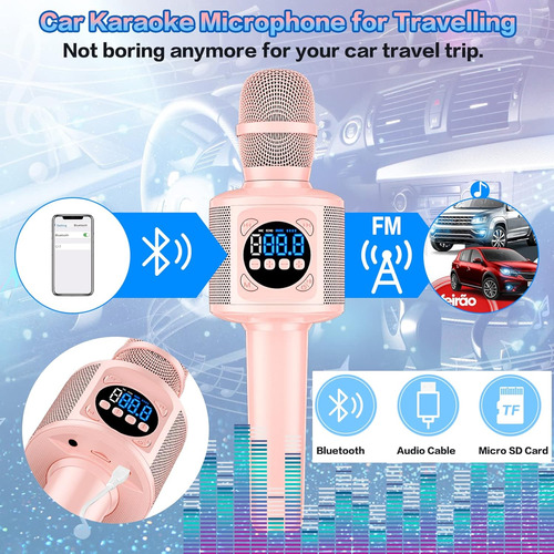 Yll Micrófono De Karaoke Para Automóvil, Micrófono Bluetooth