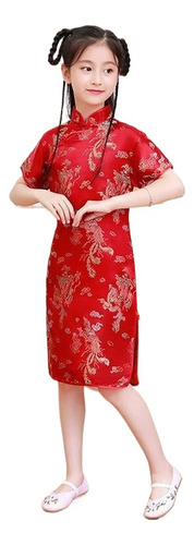 Vestido Cheongsam De Verano De Estilo Chino Para Niñas