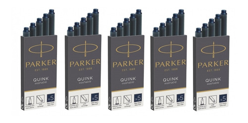 Cartuchos Parker Para Pluma Por 5 Unidades X 5 Cajas