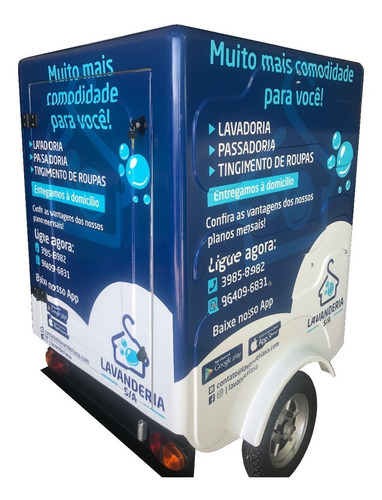 Semi Reboque, Baú Gg P/ Moto, Flexmoto, Lavanderia, Petshop