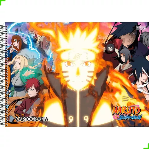 Caderno Desenho Naruto C/4 60 F Cartografia Escolar Completo