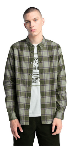 Camisa Timberland Café Manga Larga A68k7 Hombre