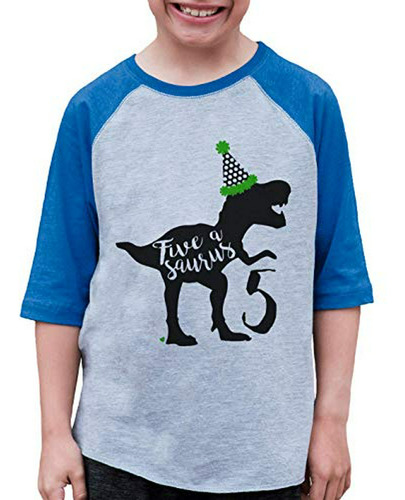 Camiseta Dino Cumpleaños 5 Niños