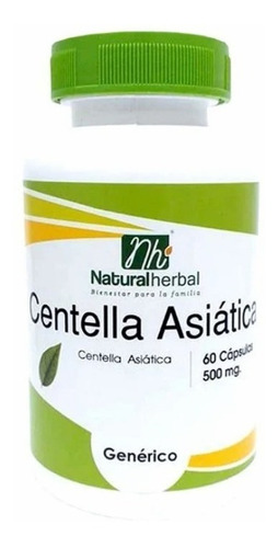 Centella Asiática, 500 Mg, 60 Caps Quemador De Grasa